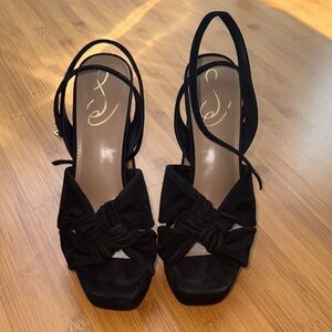 Sam Edelman Black Suede Chunky Heels